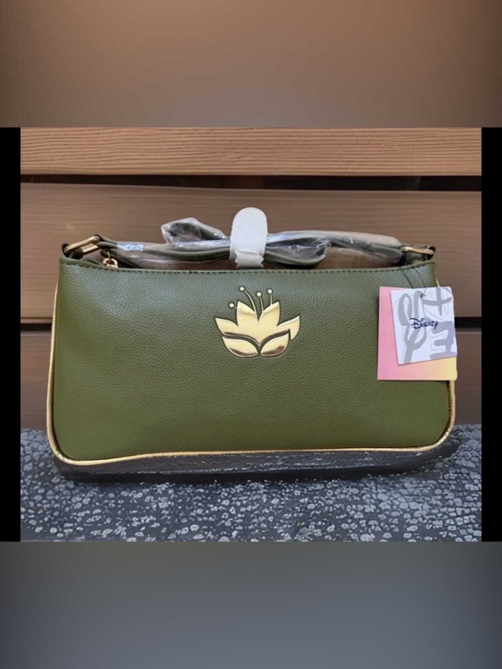 NEW Disney Dani Danielle Nicole Princess & Frog TIANA Lotus Purse Baguette Bag
